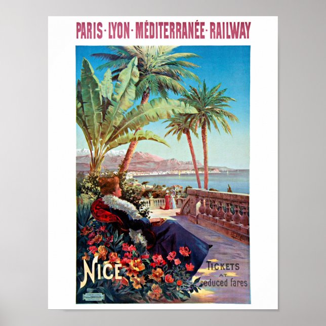 Nice-France Vintage Poster wiederhergestellt (Vorne)
