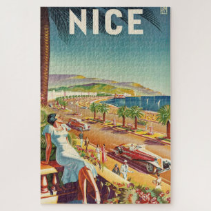 Nice France Vintage Travel Poster Puzzle