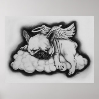 "Nice" - Französischer Bulldog Angel Zeichnend Poster