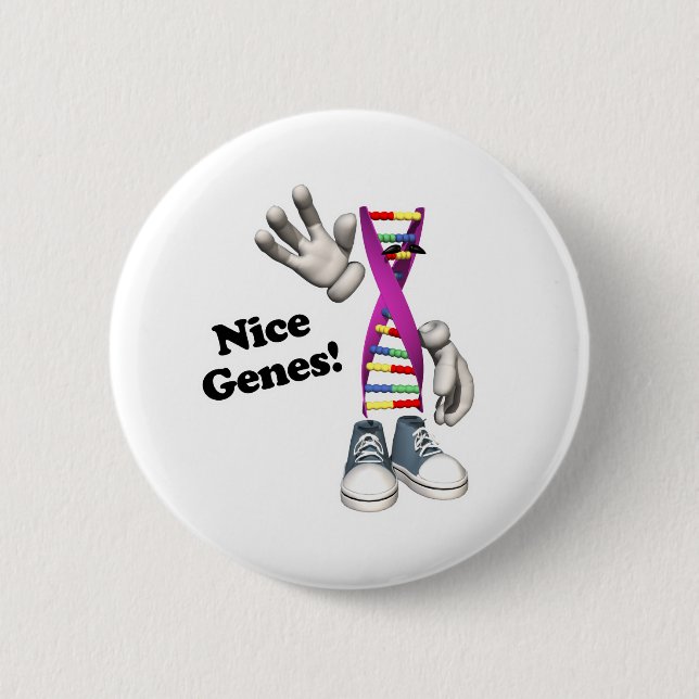 Nice Genes Funny DNA Strip Charakter Button (Vorderseite)