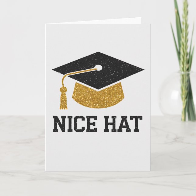 Nice Hat Abschluss High School Uni University Karte (Vorderseite)