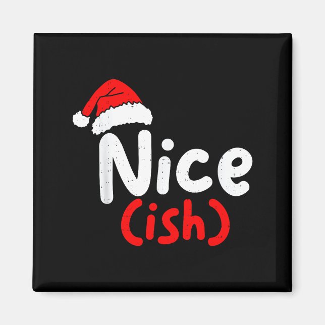 Nice (ish) Naughty Angel Funny Christmas List Fami Magnet (Vorne)