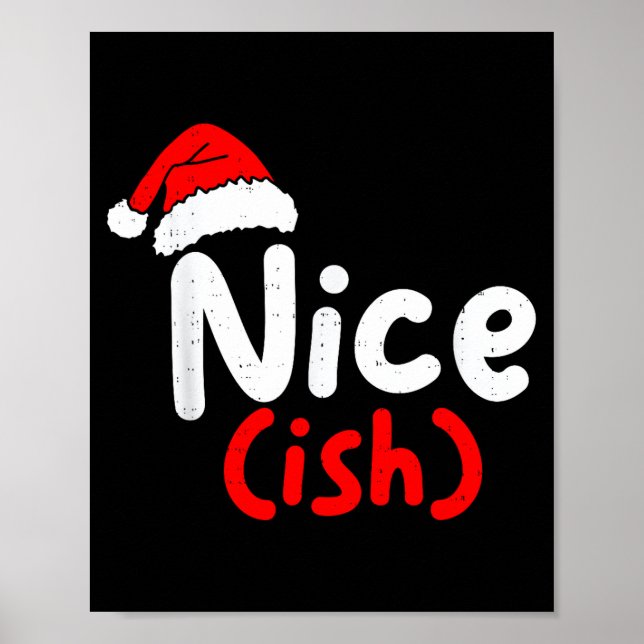 Nice (ish) Naughty Angel Funny Christmas List Fami Poster (Vorne)