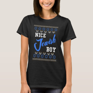 Nice Jewish Boy Ugly Hanukkah Sweater Chanukah He T-Shirt