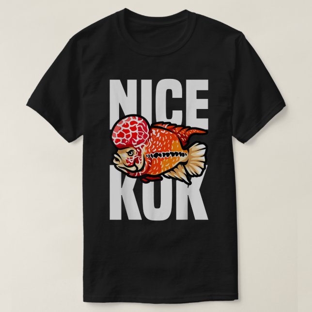Nice Kok Funny Flower horn Cichlid Fish Keeper T-Shirt (Design vorne)