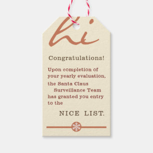 Nice List Certificate Christmas Snowflake Geschenk Geschenkanhänger
