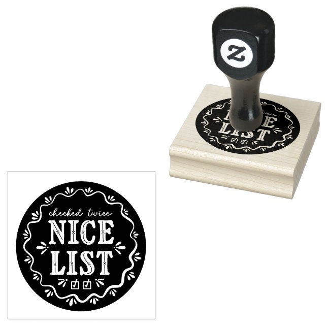Nice List Christmas elf Nordpol Briefmarke Gummistempel (Stempel)