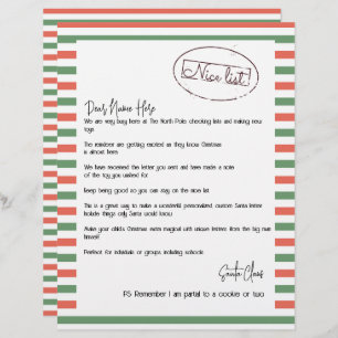 Nice List Letter of Santa Personalisiert