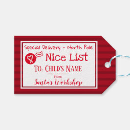 Nice List Personalisiert Santa Message Gift Tag Geschenkanhänger