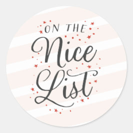 Nice List Weihnachts-Briefumschlag und Geschenk-Ta Runder Aufkleber