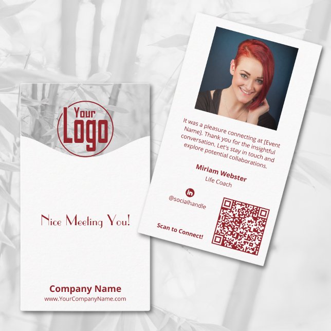 Nice Meeting You - Life Coach Company Visitenkarte (Nice Meeting You - Life Coach Company Business Card, logo, Photo, Social, QR code)