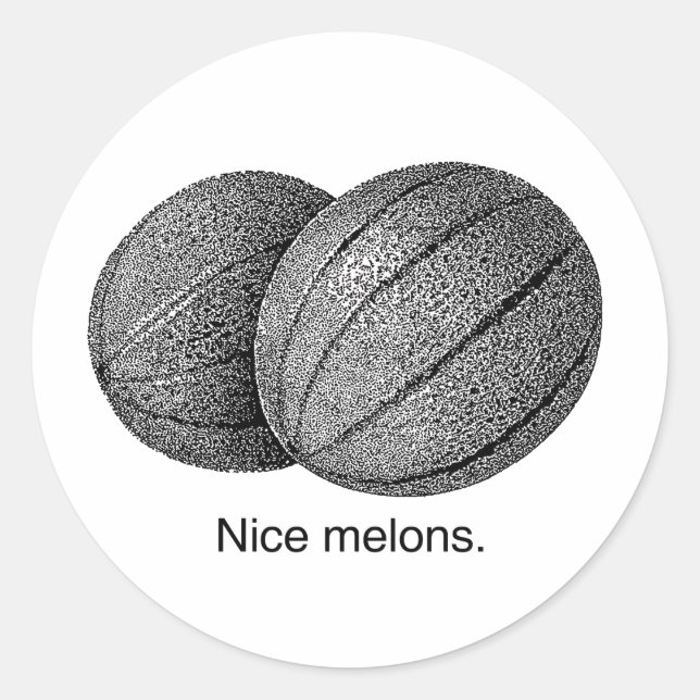 NICE MELONS -.png Runder Aufkleber (Vorderseite)