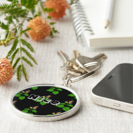 Nice name or text Love Green Leaf Image Schlüsselanhänger