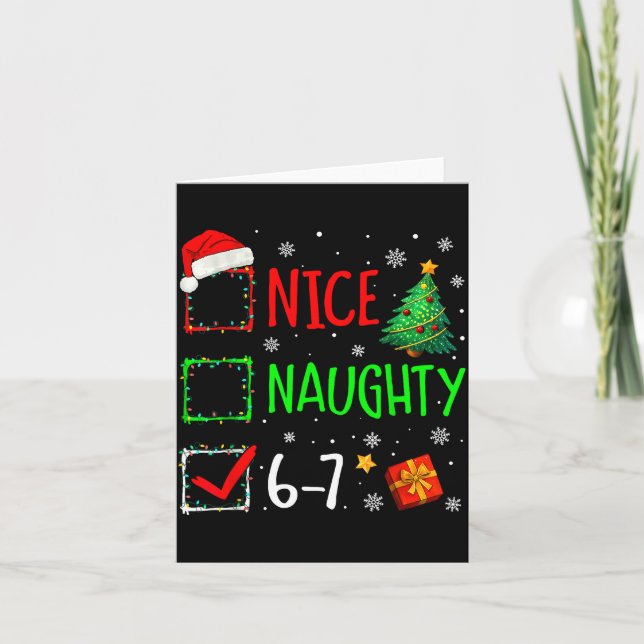 Nice Naughty 67 Christmas Costume 67 Meme Men Wome Karte (Vorderseite)
