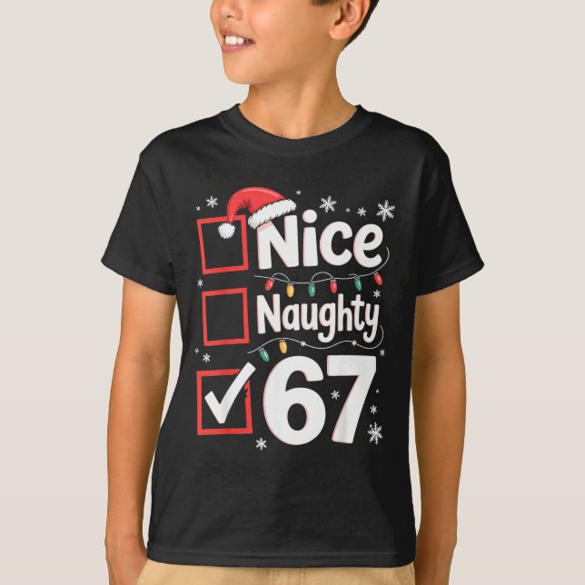 Nice Naughty 67 Christmas Costume 67 Meme Men Wome T-Shirt (Vorderseite)