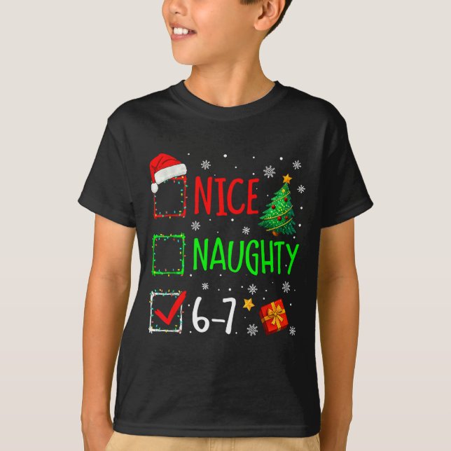 Nice Naughty 67 Christmas Costume 67 Meme Men Wome T-Shirt (Vorderseite)