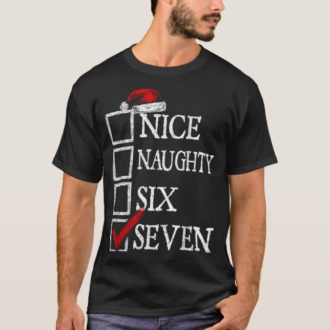 Nice Naughty 67 Christmas Funny Meme Six Seven  T-Shirt (Vorderseite)