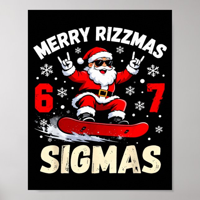 Nice Naughty 67 Funny 6-7 Meme Slang Christmas  Poster (Vorne)