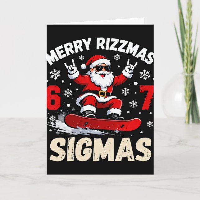 Nice Naughty 67 Funny 6-7 Meme Slang Trending Chri Karte (Vorderseite)