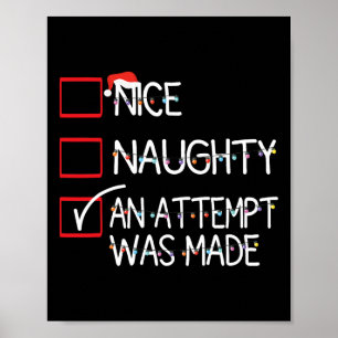 Nice Naughty An Attempt Was Made Christmas List Sa Poster