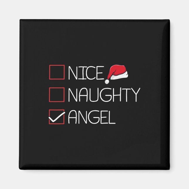 Nice Naughty Angel Christmas Pajama Funny Spaß X- Magnet (Vorne)