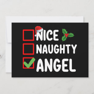 Nice Naughty Angel Weihnachtsfamilie Einladung