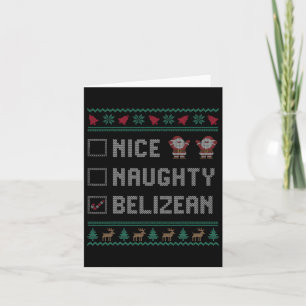 Nice Naughty Belizean Christmas Pajama Matching Karte