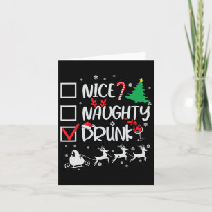 Nice Naughty Betrunkener Karo Funny Christmas Karte