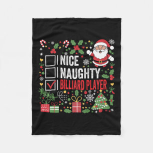 Nice Naughty Billiard Spieler Weihnachten Weihnach Fleecedecke