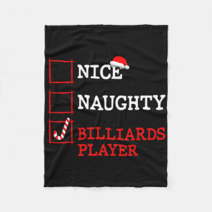 Nice Naughty Billiards Spieler Weihnachten Santa C Fleecedecke