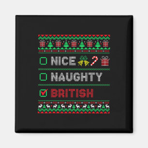 Nice Naughty British Christmas Checklist England Magnet