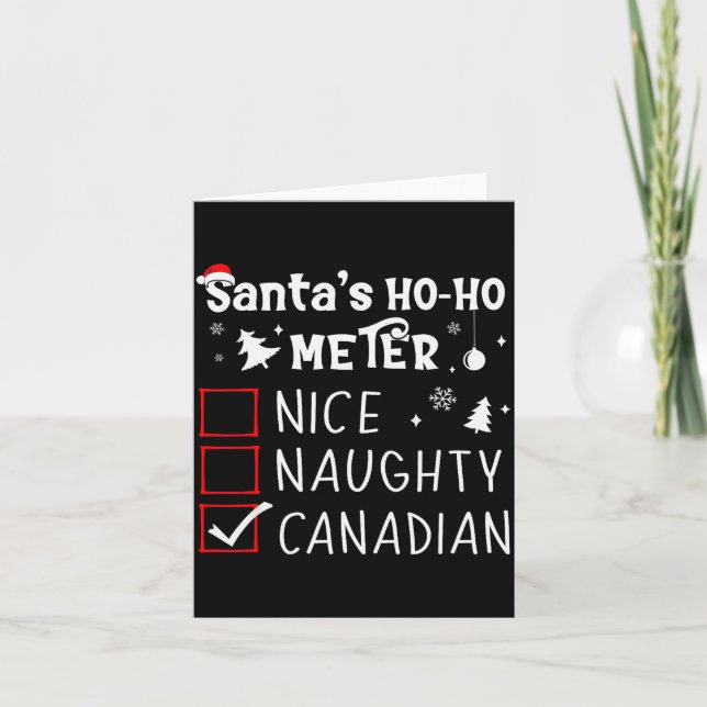 Nice Naughty Canadian Christmas List Santa Claus C Karte (Vorderseite)