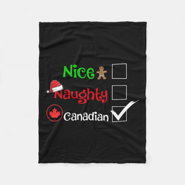 Nice Naughty Canadian Kanada Weihnachten Pyjam Fleecedecke (Vorderseite)