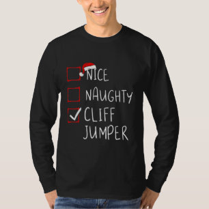 Nice Naughty Cliff Jumper List Christmas Santa T-Shirt