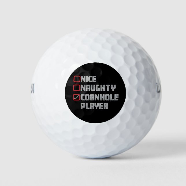 Nice Naughty Cornhole Player List Uggge Weihnachte Golfball (Vorderseite)