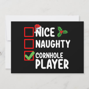 Nice Naughty Cornhole Player Weihnachtsliste Einladung