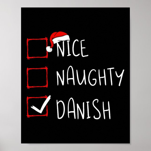 Nice Naughty Danish Christmas Denmark Heritage Roo Poster (Vorne)