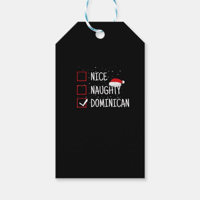 Nice Naughty Dominican Christmas List  Geschenkanhänger (Vorderseite)