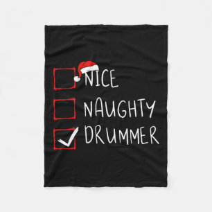 Nice Naughty Drummer Weihnachtsliste Xmas Drummist Fleecedecke