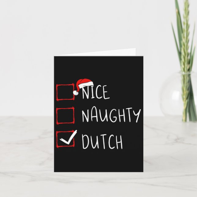Nice Naughty Dutch Christmas Netherlands Heritage Karte (Vorderseite)