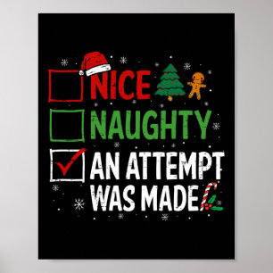 Nice Naughty ein Versuch gemacht Weihnachten Liste Poster
