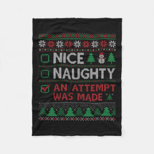 Nice Naughty ein Versuch wurde Weihnachtsmann lust Fleecedecke