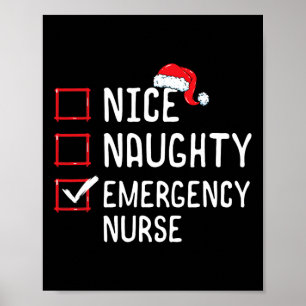 Nice Naughty Emergency Nurgency Weihnachtsliste Er Poster