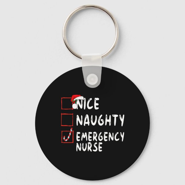 Nice Naughty Emergency Nurgency Weihnachtsliste Er Schlüsselanhänger (Vorderseite)