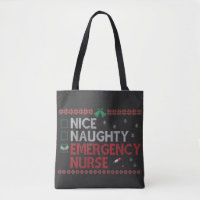 Nice Naughty Emergency Nurse Funny Ugly Xmas Gesch