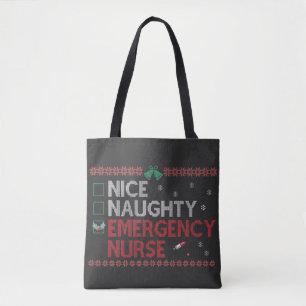 Nice Naughty Emergency Nurse Funny Ugly Xmas Gesch