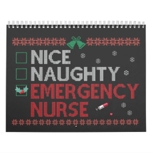 Nice Naughty Emergency Nurse Funny Ugly Xmas Gesch Kalender