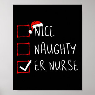 Nice Naughty Er Krankenpfleger Weihnachtsliste Wei Poster