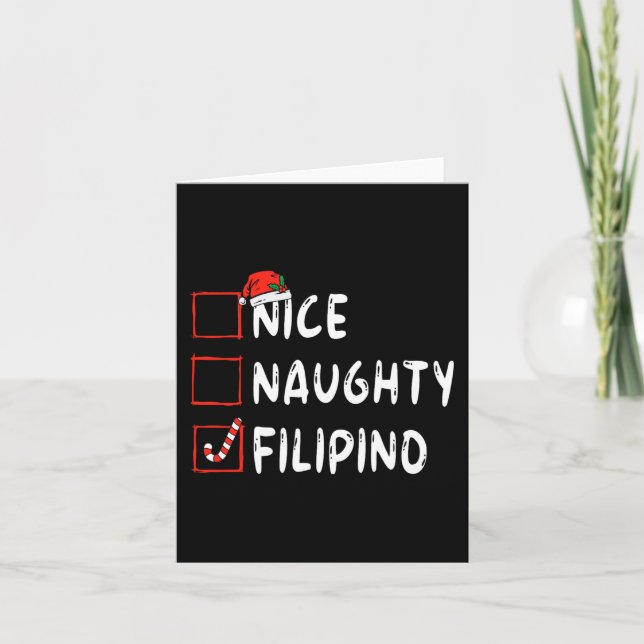 Nice Naughty Filipino Weihnachten Philippinen Xmas Karte (Vorderseite)