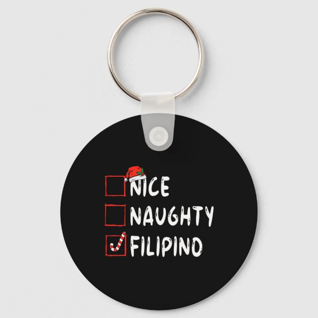 Nice Naughty Filipino Weihnachten Philippinen Xmas Schlüsselanhänger (Vorderseite)